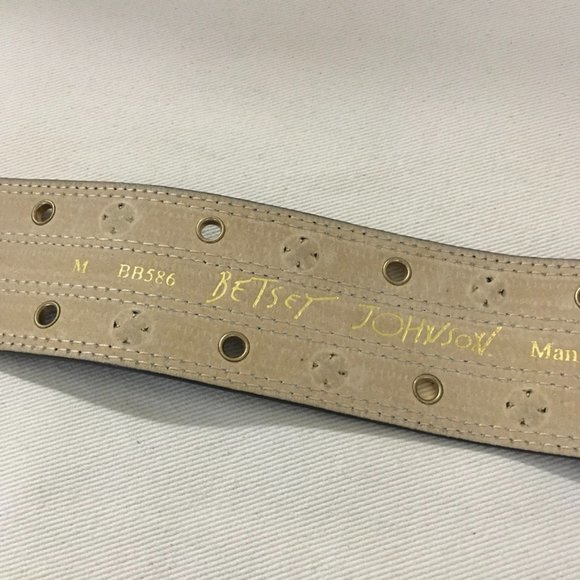 Betsy Johnson Black Patent Rhinestone Belt - Picture 5 of 7